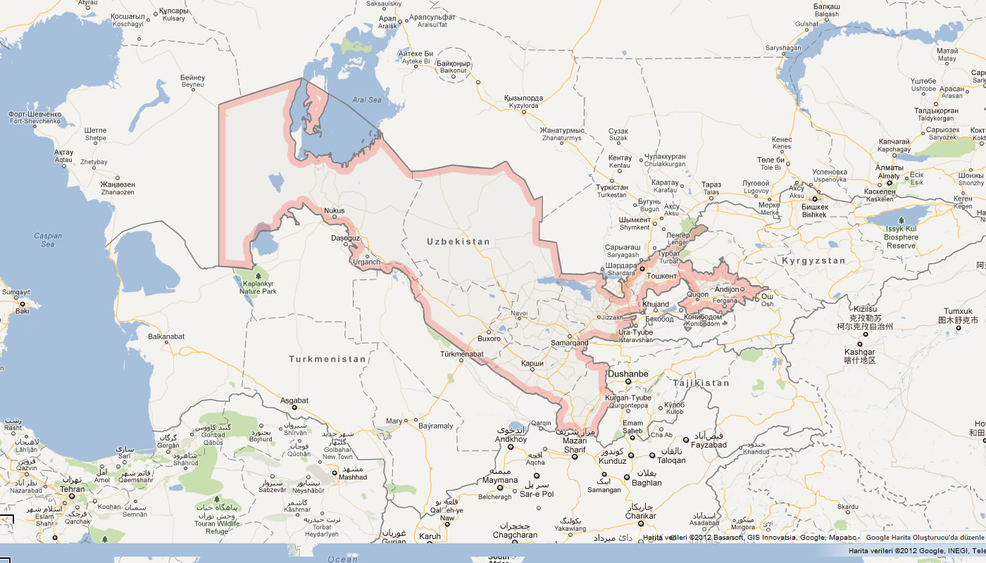 carte du Ouzbékistan
